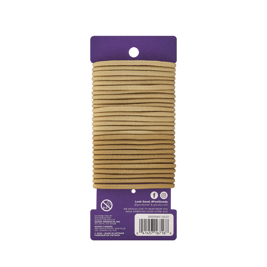 Goody Ouchless Elastic Hair Tie - 32 Count, Blonde - 4MM for Medium Hair - Slideproof Pain-Free Hair Accessories for Men, Women, Boys, and Girls - Perfect for Long Lasting Braids, Ponytails, and More