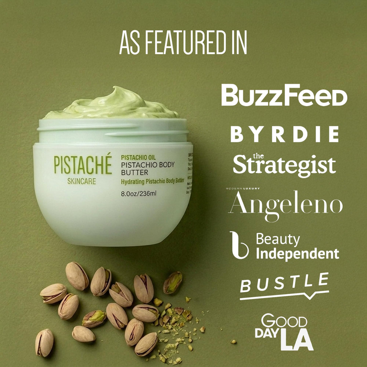 Pistaché Skincare Whipped Pistachio Body Cream, Hydrating, 8oz