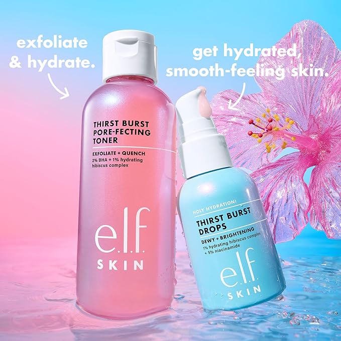 e.l.f. SKIN Thirst Burst Pore-fecting Toner, Hydrating for Face, Smooths, Plumps & Minimizes Pores, Infused with Salicylic Acid, Vegan & Cruelty-Free