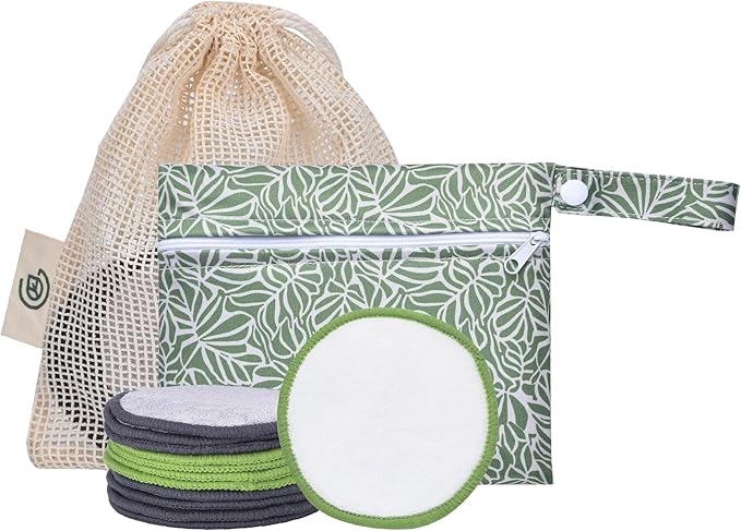 GREENZLA Reusable Makeup Remover Pads |12 Pack | Travel Set