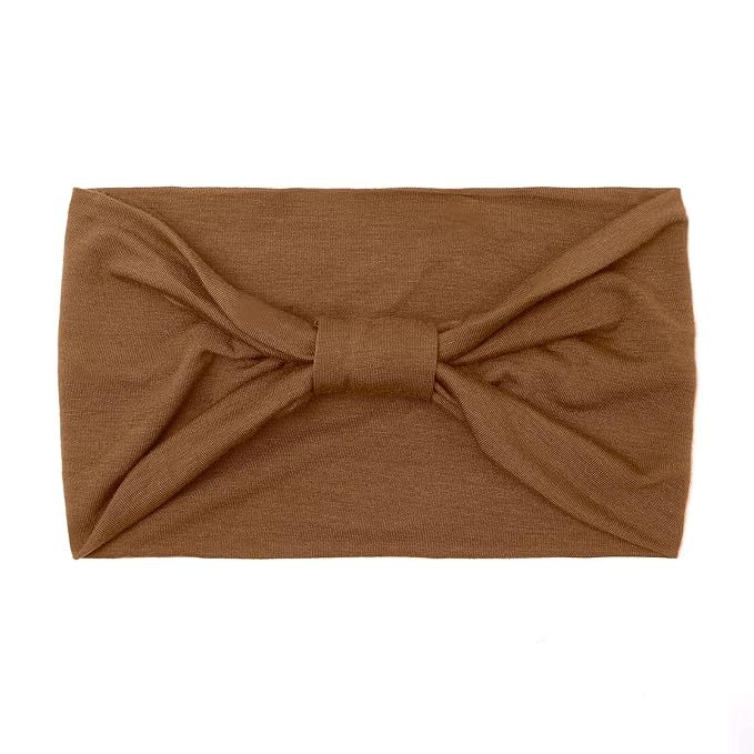 Huachi Wide Headbands for Women Black Stylish Head Wraps Boho Thick Hairbands Large African Sport Yoga Turban Headband Hair Accessories (Pack of 4)