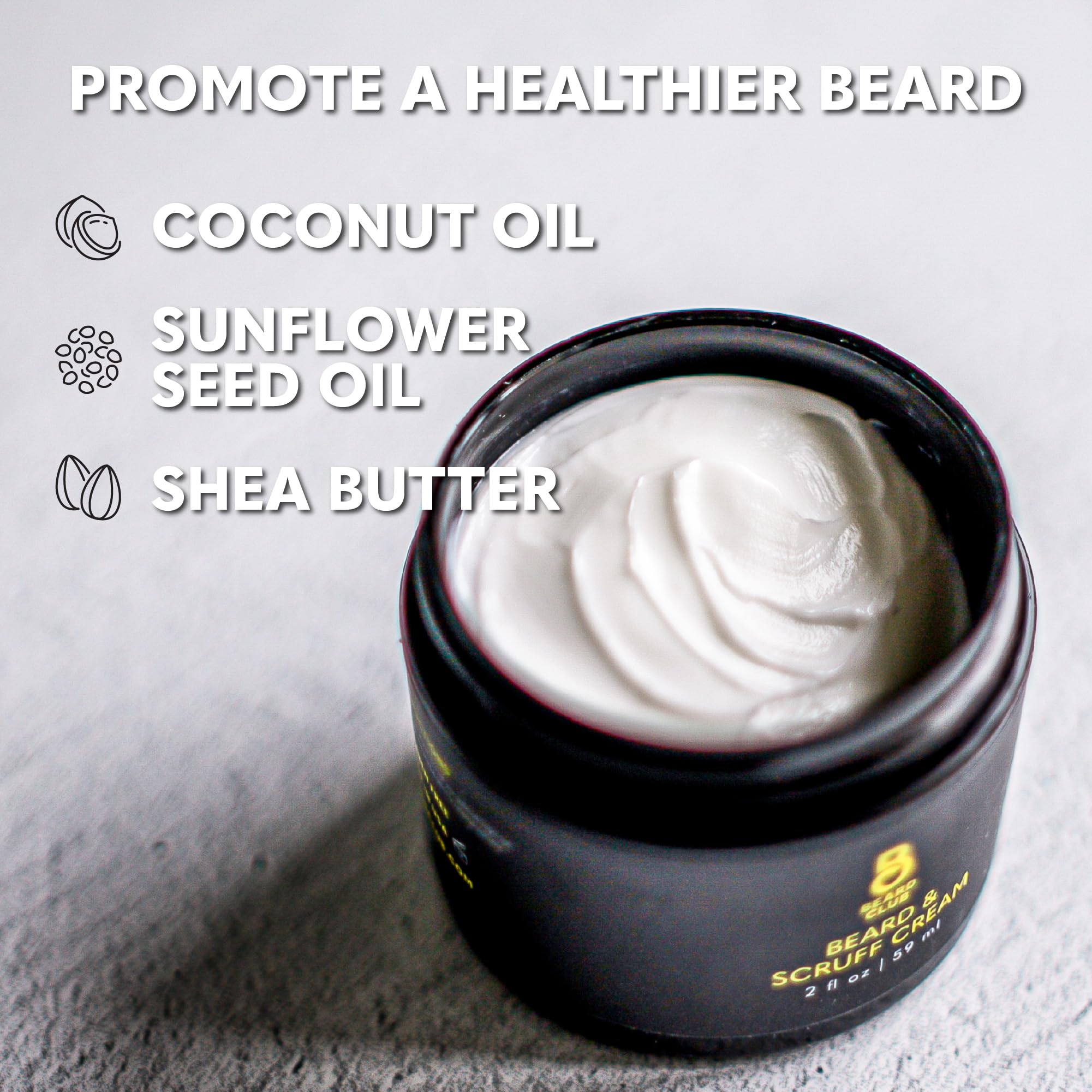 The Beard Club Biotin Beard Cream - Moisturizing and Hydrating Shea Butter for Healthier Facial Hair & Skin