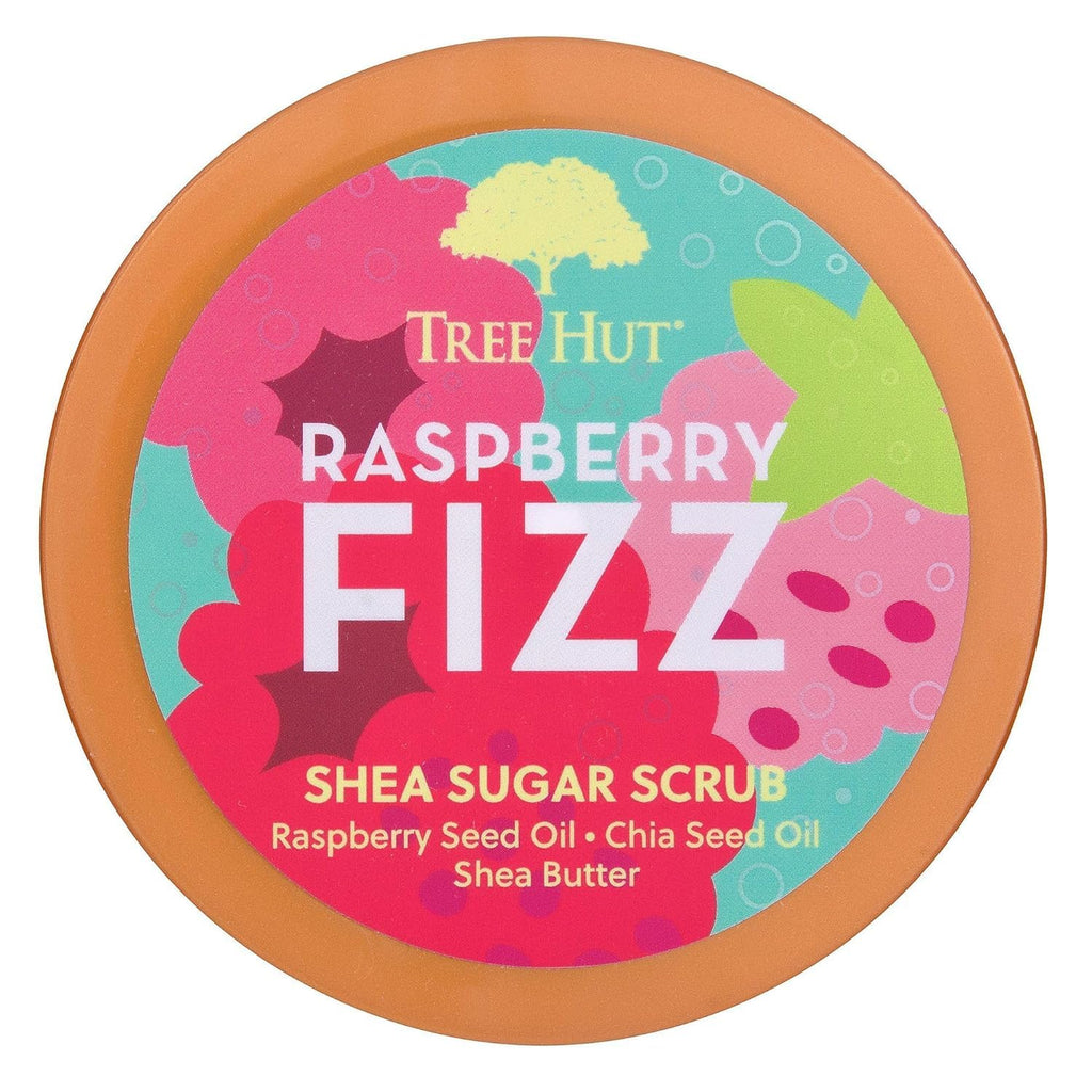 Tree Hut Raspberry Fizz Body Scrub, Exfoliating Sugar Scrub, Vegan, 18 Oz