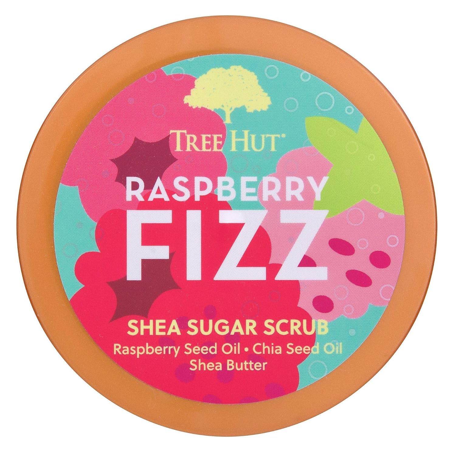 Tree Hut Raspberry Fizz Body Scrub, Exfoliating Sugar Scrub, Vegan, 18 Oz