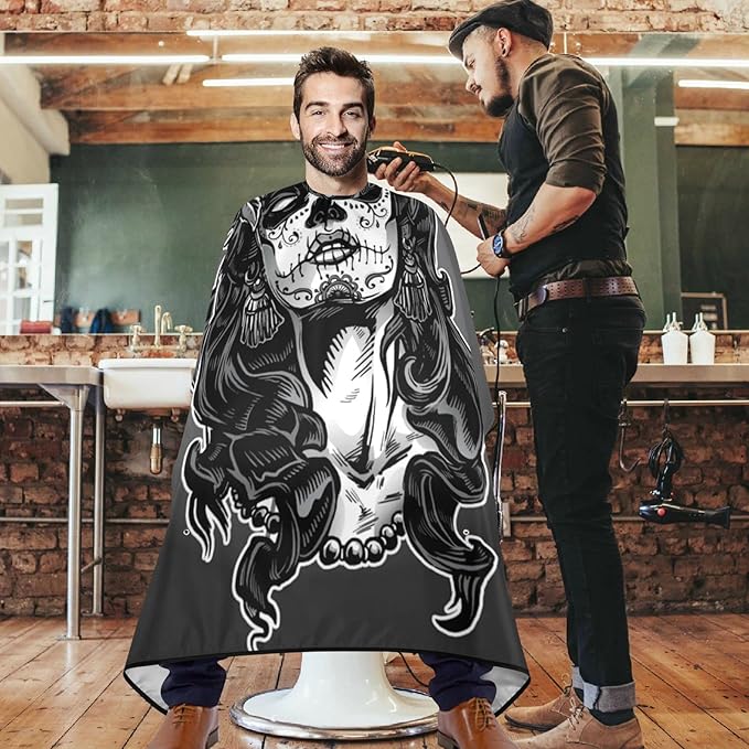 Visesunny Barber Cape - Dead Skull Woman Hair Cutting Salon Apron Anti-Static Water-Resistant Shaving Bib Hairdressing Cape