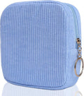 Teircno Sanitary Napkin Storage Bag, Preppy Corduroy Period Bag for School Teen Girls, Cute Portable Period Pouch with Zipper, Sanitary Pads Bag Tampons Holder for Purse, First Period for Women Ladies