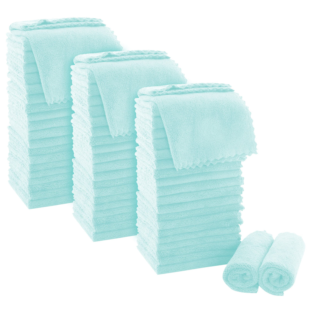 MOONQUEEN Ultra Soft Premium Washcloths Set - 12 x 12 inches - 24 Pack - Quick Drying - Highly Absorbent Coral Velvet Bathroom Wash Clothes - Use as Bath, Spa, Facial, Fingertip Towel (Grey)