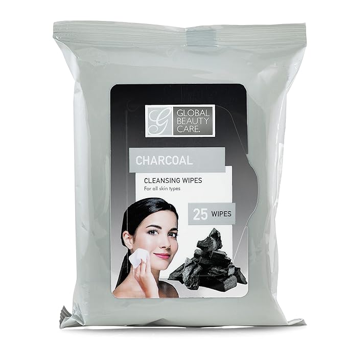 Global Beauty Care Bulk Cleansing Wipes Premoistened 4 Pack of Charcoal Cleansing Cloths Makeup Removal Wipes - Great For Travel Toiletries - 100 ct.(4-Pack)
