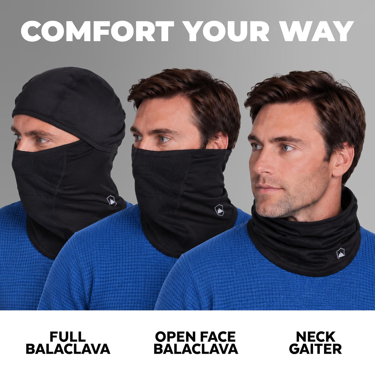 Balaclava Ski Mask - Winter Face Mask for Men & Women - Shiesty Full Face Cover - Cold Weather Snow Gear for Skiing, Snowboarding, Running & Motorcycle - Pasamontañas para Hombre - Black