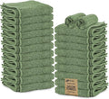 STF Linen 24 Pack Green Hand Towel 100% Cotton Spa Towel – 16x26 inches Highly Absorbable Facial Towels Gym, Hair Towel and Face Towel Bulk Small Towels (Not Bleach Proof)