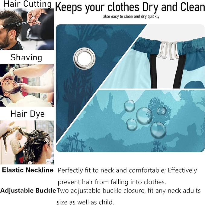 Visesunny Anti-Static Hair Cutting Cape With Snap Closure - Professional Salon Cape - Polyester Barber - Water-Resistant - Adjustable Snap