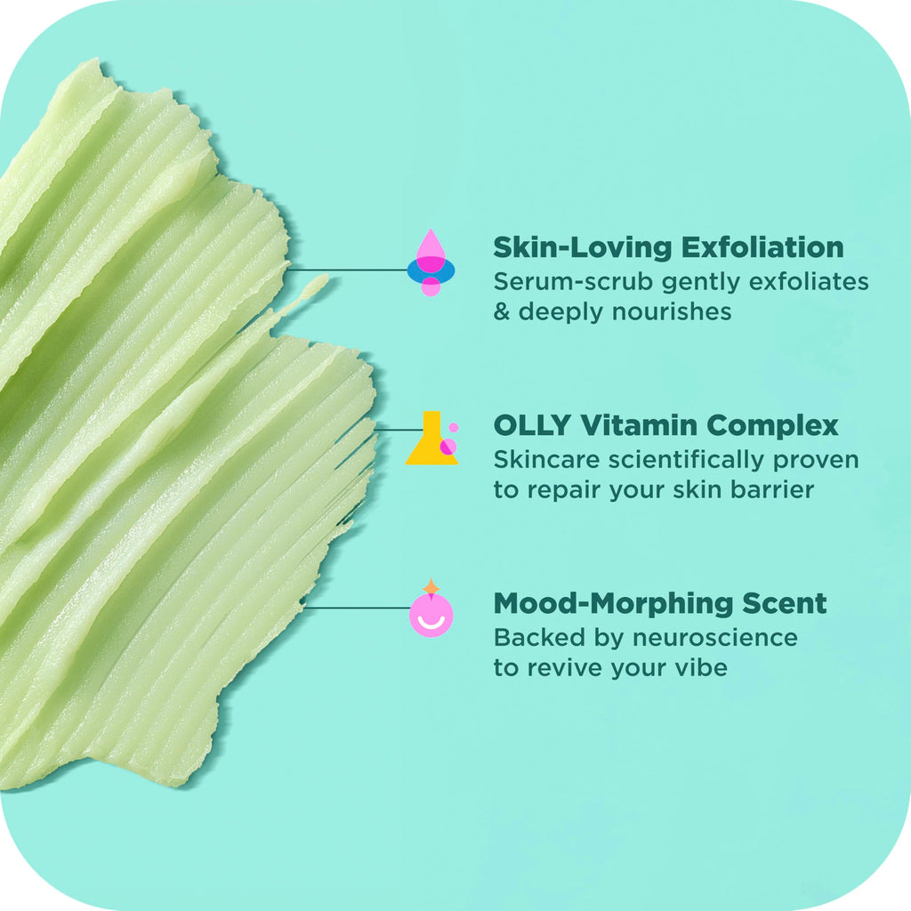 OLLY Body Wash & Body Scrub Mini pack 4 Count 3 oz