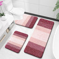 OLANLY Microfiber Bathroom Rugs Sets 3 Piece, 47"x20"+24"x16"+24"x20"