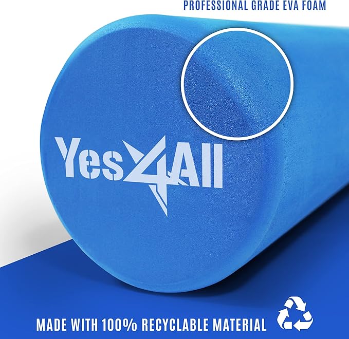 Yes4All EVA Firm Foam Roller for Back - Round Roller for Exercise, Yoga & Pilates 12/18/24/36 inch