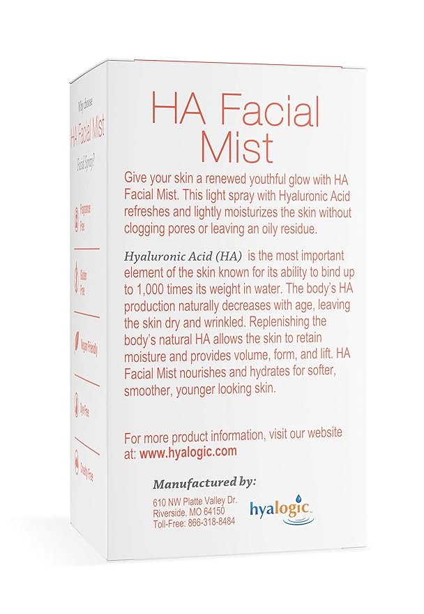 Episilk HA Facial Mist – Hydrating Hyaluronic Acid Spray for Skin Moisture, Helps with Wrinkle Reduction & Refreshing Non-Greasy Face Mist – 2 Ounce