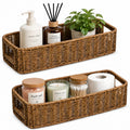 ZAVOOS 2 Pack Toilet Tank Basket with Handwoven Built-in Handle