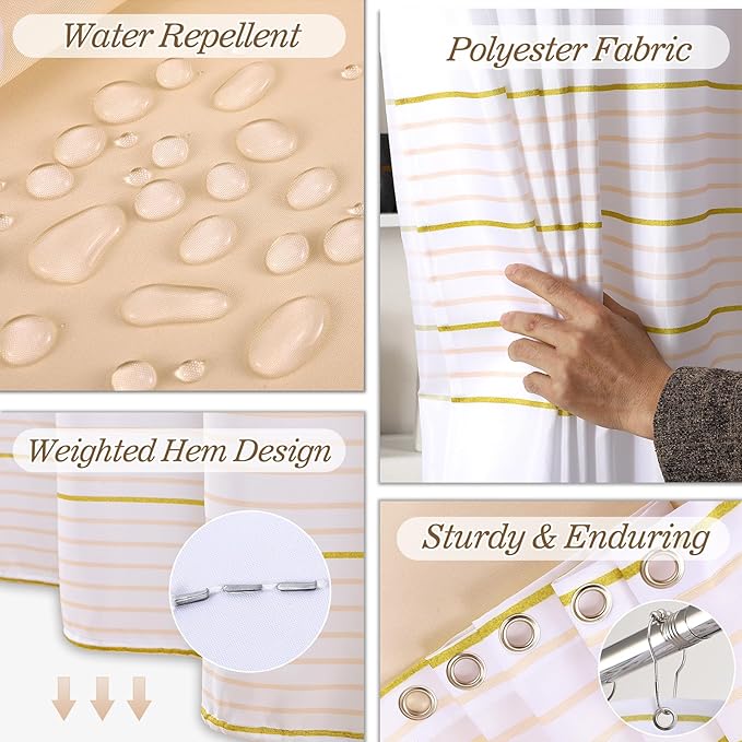 InnJoey Bathroom Set - Bathroom Sets with Shower Curtain and Rugs, 25PC Bathroom Accessory Set, White Bathroom Accessories Set with Trash Can, Soap Dispensers