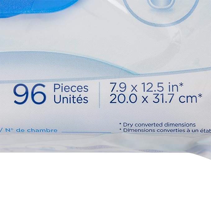 TENA Scented Aloe/Vitamin E/Chamomile Cleansing Wipes, Alcohol-Free, 96 Count, 6 Packs, 576 Total