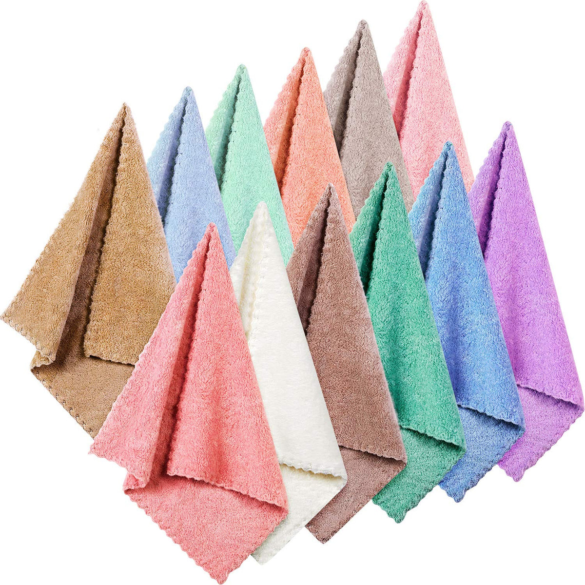 Syhood 12 Pack Face Towels 12 x 12 in Makeup Remover Cloths, Dark Grey