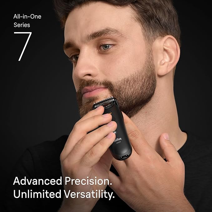 Braun All-in-One Series 7 Men's Electric Beard Trimmer, Hair Clipper, Shaver & Razor for Face, Hair & Body, All-in-One AIO 7535 with Gillette ProGlide Razor, Cordless