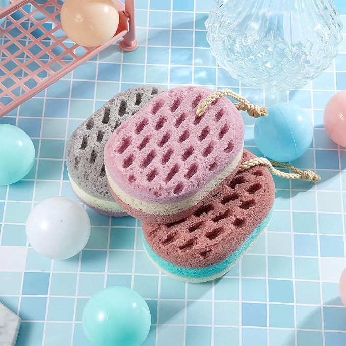Boao 8 Pcs Bath Sponge for Women Men, Soft Shower Sponge Body Wash Scrubber Gentle Cleaning Loofahs for Shower(Random Colors,Multicolor)