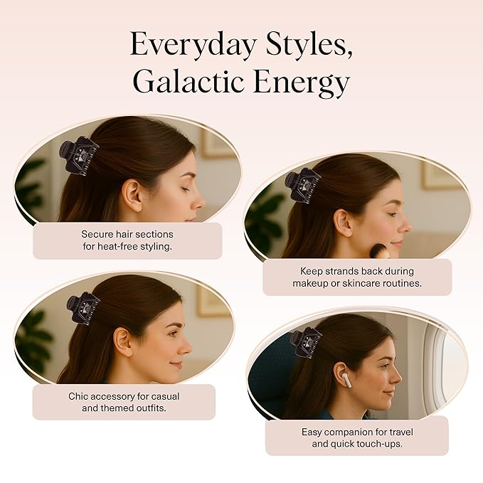 Kitsch x Star Wars Darth Vader Glitter Medium Hair Clip for Women – Dark Side Galaxy-Inspired Claw Clip | Recycled Plastic, Strong Secure Grip, Hair Accessories for Girls