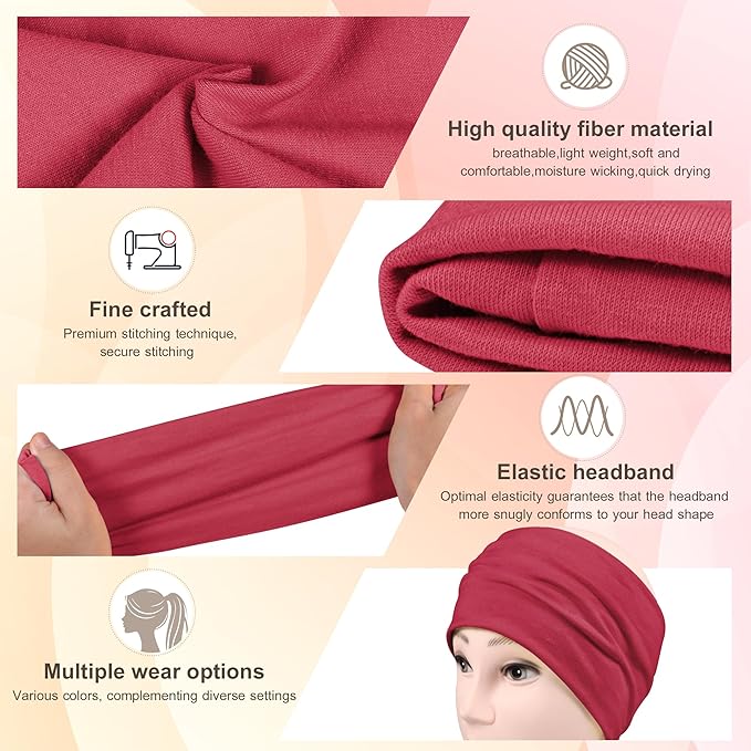 DiyJibb Headbands for Women, 7PCS Wide Cloth Hair Bands for Workout, Yoga, Skincare & Daily Wear, Soft & Stretchy