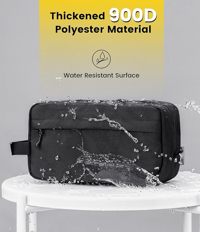 Vorspack Travel Toiletry Bag for Men - Large Toiletries Bag Water Resistant Hanging Travel Bag for Travel Toiletries Accessories - Black