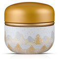 Body Powder Powder Case with Powder Puff Powder Container Tea Canister for Baby and Adult Body Talcum Powder Tea Box (Yellow Sea)