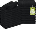 Utopia Towels Cotton Bleach Proof Salon Towel 16 by 27 inches, Bleach Safe 100% Cotton Hand Towel for Gym, 24 Pack, Black