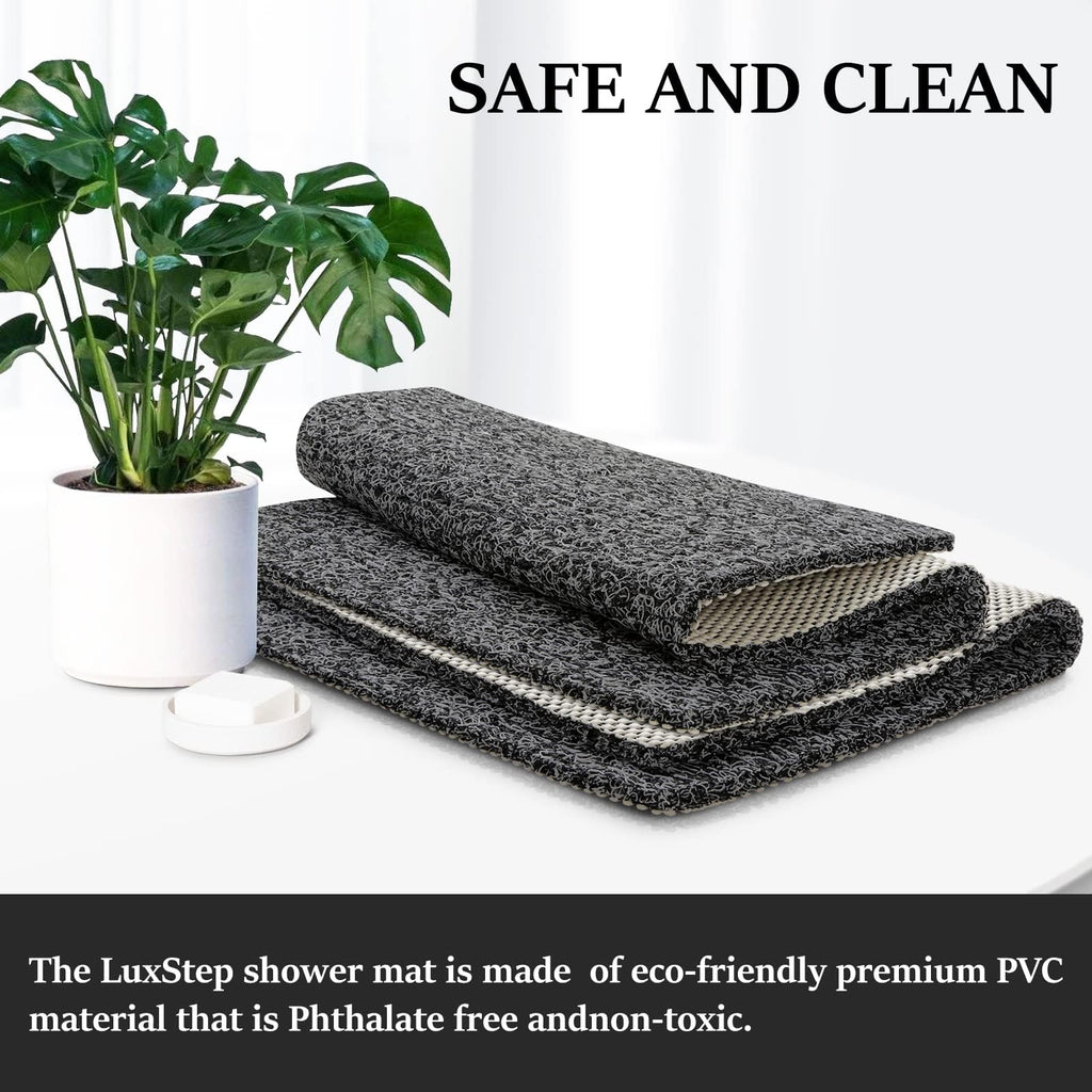LuxStep Shower Mat Bathtub Mat Non-Slip Bath Mat with Drain, Quick Drying