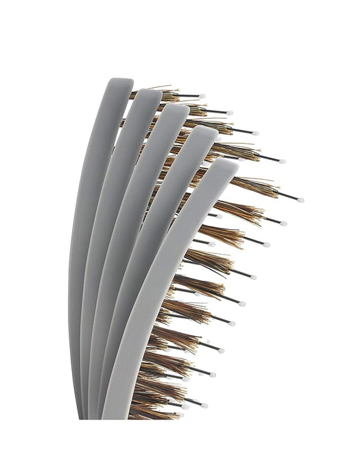 (All New) KareCo Tangle Buster Flexible Paddle Brush, Detangler & Styler for All Hair Types | Dual Nylon and Boar Bristles (9 Fingers)