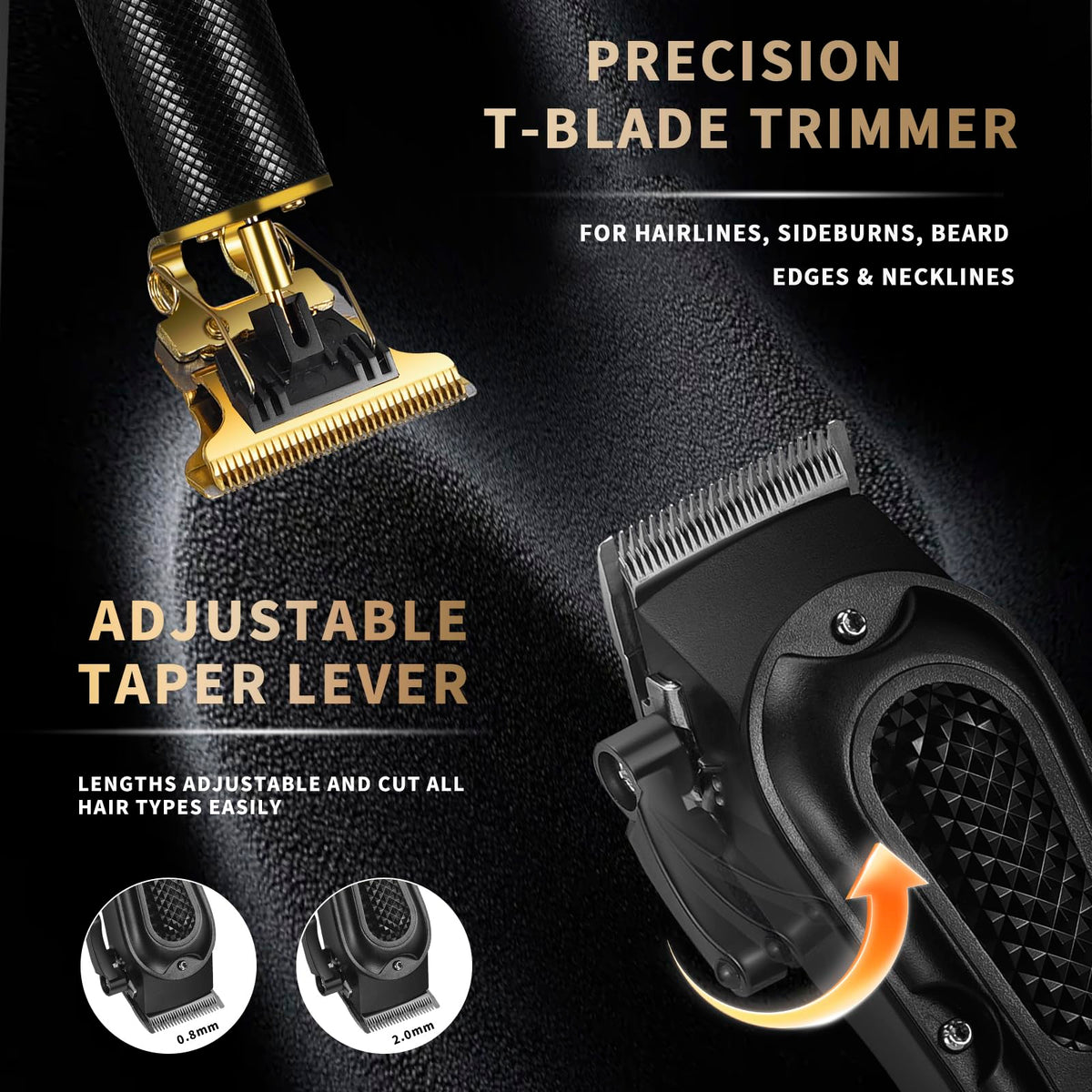 pebsoa Cordless Hair Clippers for Men, Clipper & Trimmer Kit with Nose Trimmer