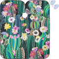 Visesunny Barber Cape - Green Cactus With Flower Polyester Hair Cutting Salon Apron Anti-Static Haircut Water-Resistant Shaving Cloth Beard Shaving Bib Hairdressing Cape