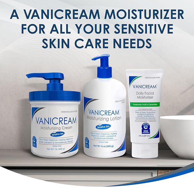 Vanicream Moisturizing Lotion, Body and Face Moisturizer with Pump, 16 Oz, Formulated without Common Irritants for Sensitive Skin, Lightweight & Non-Greasy, Restore Moisture & Soothe Irritated Skin