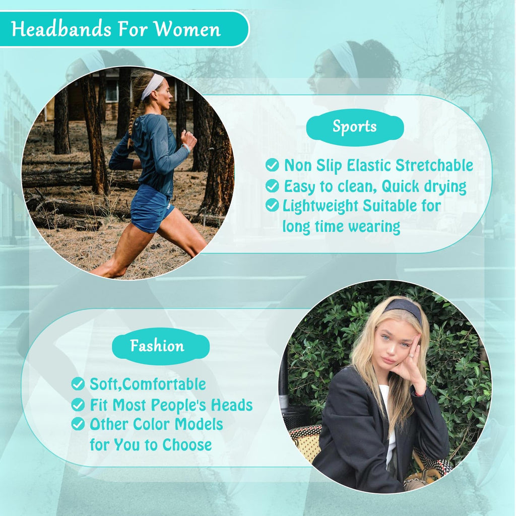 Aclovcy Headbands for Women Non Slip Head Bands for Women's Hair cute elastic womens headbands Soft Cotton Cloth Fashion floral headband for women for Daily Workout Sports Running Yoga