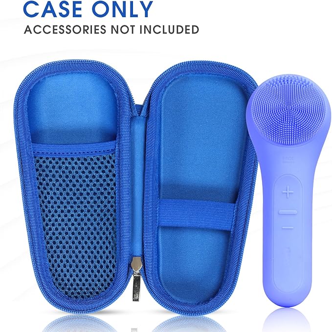 Hard Carry Case Compatible with NågraCoola CLIE Sonic Facial Cleansing Brush, Waterproof Case Storage Carrying Holder Fits for Silicone Face Scrubber and Charging Cable (Box Only), Blue