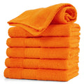 Cleanbear Washcloths Orange Face Cloths Set of 6 - Cotton 13” x 13”