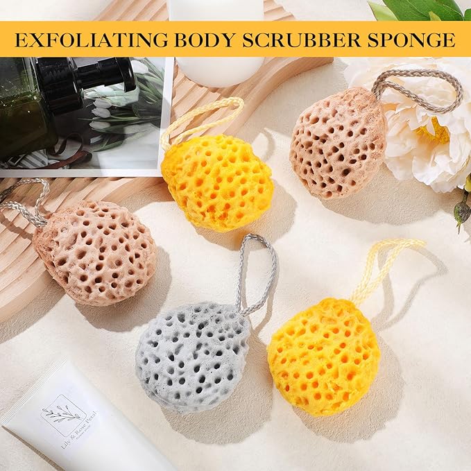FoldTier 36 Pcs Bath Sponge Deep Cleansing Body Loofah Gentle and Deep Exfoliating Body Scrubber Bath Accessories Men Women Baby Sponge for Bathing Shower (Classic Color)