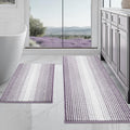 BSICPRO Bathroom Rugs and Mats Sets, 2 Piece Thick Absorbent Chenille Non Slip, Soft Shaggy Floor Mats, Machine Washable (Lavender Purple, 20" x 47" Plus 16" x 24")