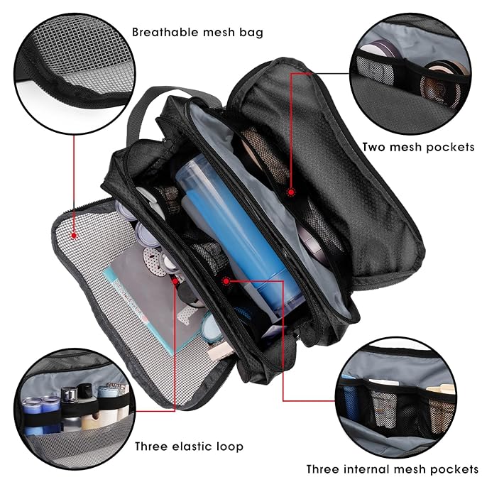 WANDF Travel Toiletry Bag for Men, Small Dopp Kit for Toiletries