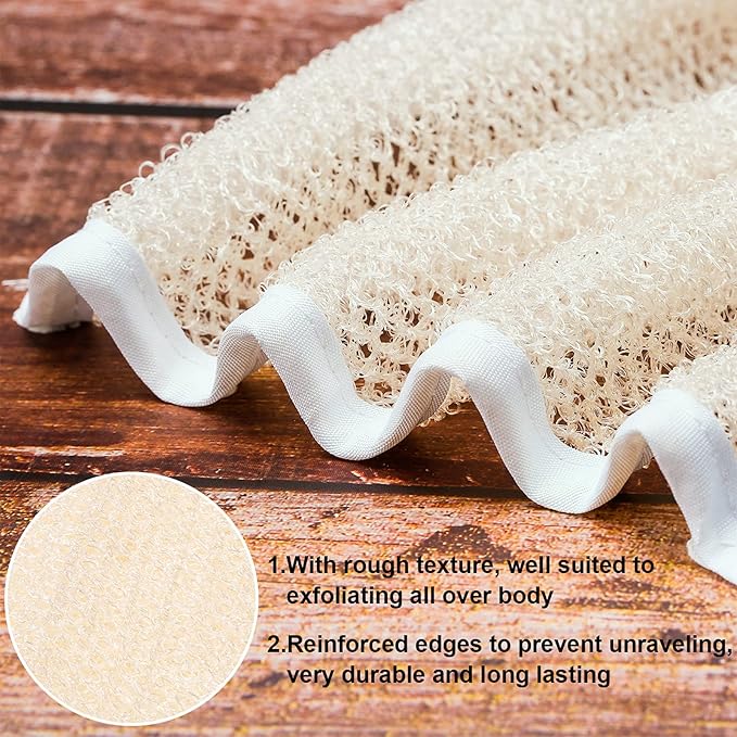 Tatuo 5 Pcs Exfoliating Face and Body Wash Cloths Towel Weave Bath Exfoliating Scrub Massage Bath Cloth for Women and Men, 10.23 x 8.66 Inch(White, Pink, Blue, Gray, Black Edge)
