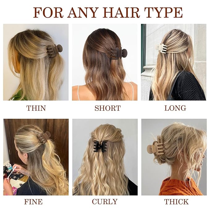 Sisiaipu 12Pcs Hair Clips for Women 1.8 Inch Small Claw Clips for Thin Hair Medium Hair Claw Clips for Thick Hair Accessories for Women Girls (Brown)