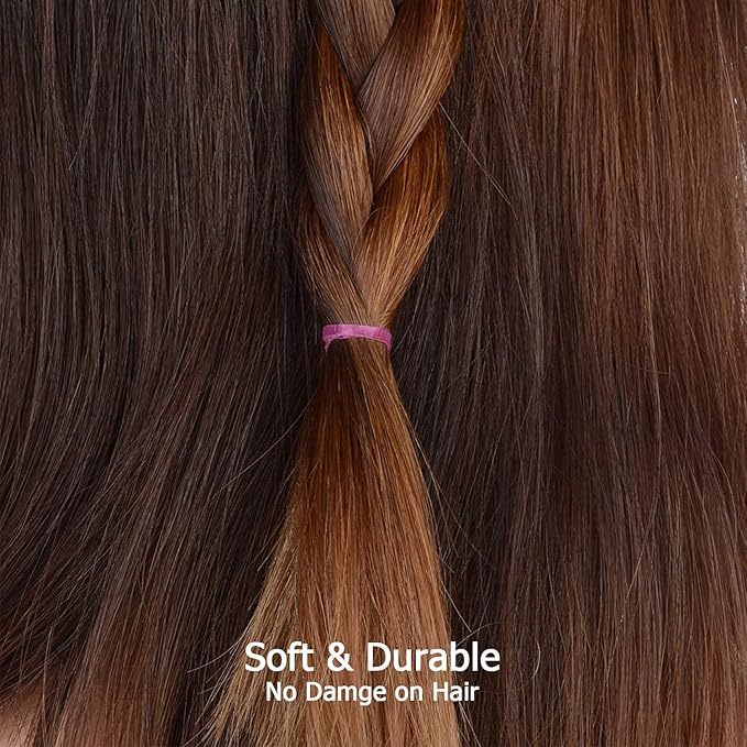 HOYOLS 1/2 Inch Small Rubber Bands for Hair Ties Assorted Rainbow Elastics Mini Reusable Rubberband for Braiding Colorful for Girl Supplies 1000pcs (S)