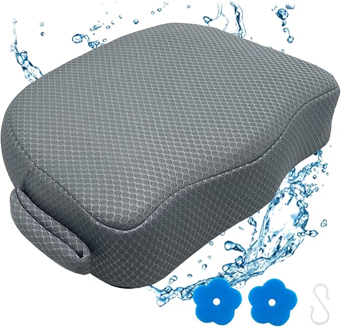 AEROiVi Hot Tub Booster Seat for Adults 5in Thick Weighted Quick Sink Gray
