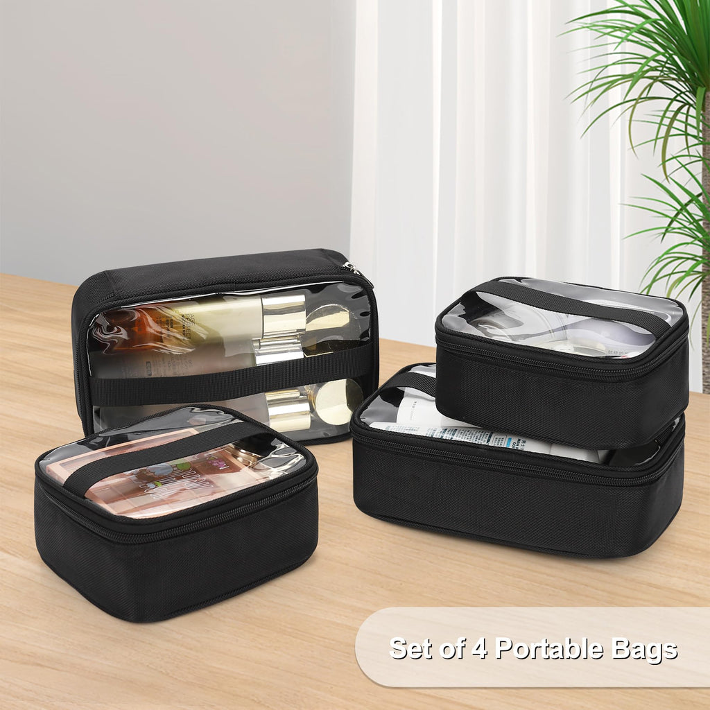 MONSTINA Rolling Makeup Train Case, Cosmetology Case on Wheels Makeup Artist Bag Professional Cosmetics Beauty Hairdresser Bag Hairstylist Cosmetic Bag with 4 Bags Extra Large Makeup Bag with Wheels