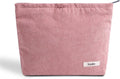 Gardsell Cosmetic Bags for Women - Corduroy Cosmetic Bag Aesthetic Women Handbags Purses Smile Dots Makeup Organizer Storage Makeup Bag Girls Case Bags (Pure Pink)