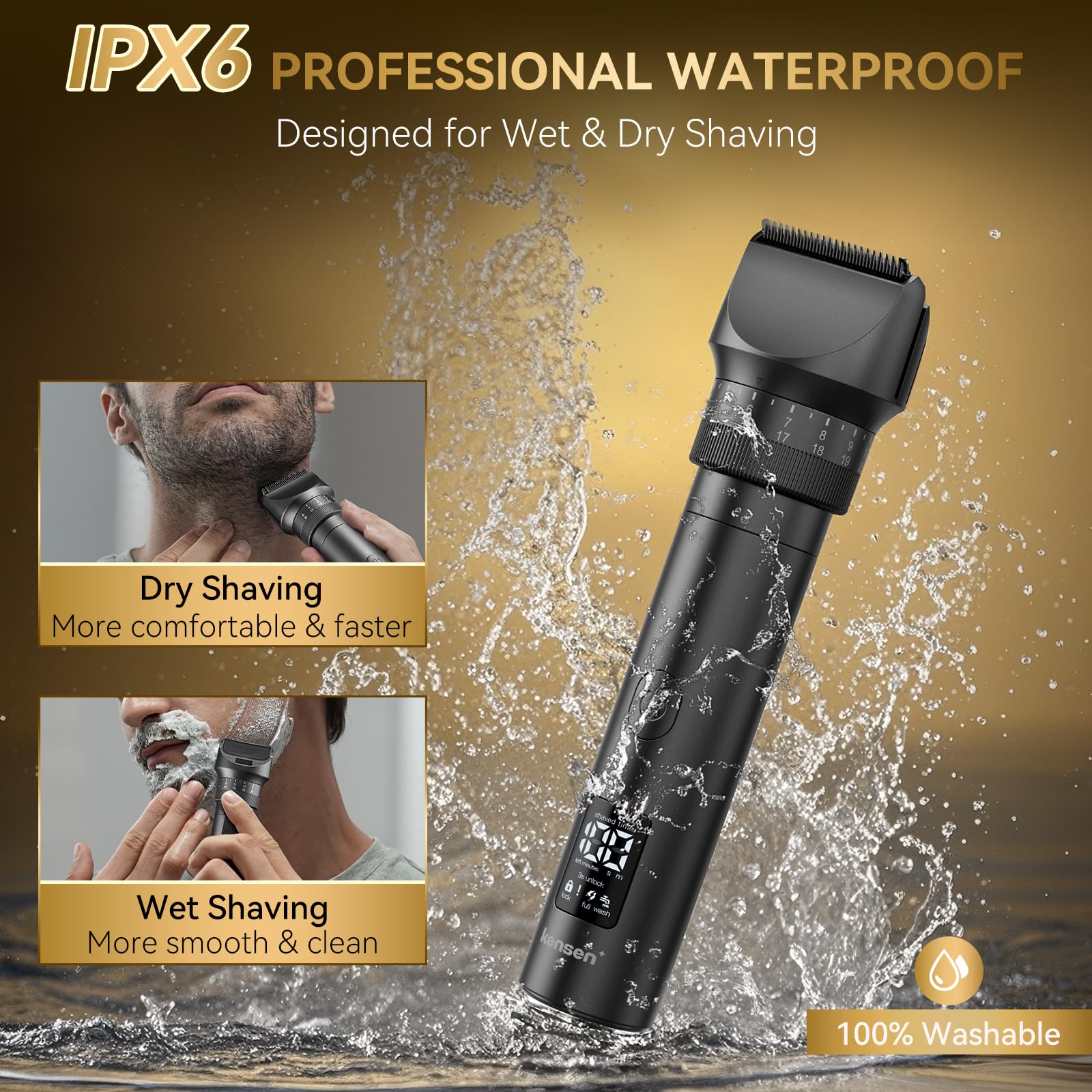 kensen Beard Trimmer for Men, 42 Adjustable Length Setting Mustache Trimmer