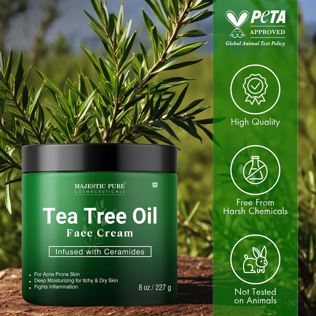 Majestic Pure Tea Tree Face Cream - 8 Oz