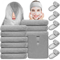 18PCS U-Shaped Microfiber Facial Towels for Estheticians,Ultra-Soft & Absorbent Spa Towels and Facial Spa Headband for Massage, Facial Steam & Skincare (Gray)